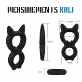 Черное двойное эрекционное кольцо Rooster Kalf - Velv or - в Долгопрудном купить с доставкой