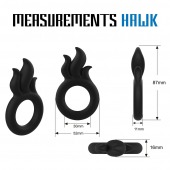 Черное эрекционное кольцо-пламя Rooster Hawk - Velv or - в Долгопрудном купить с доставкой