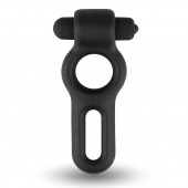 Черное двойное эрекционное виброкольцо Rooster Drake - Velv or - в Долгопрудном купить с доставкой