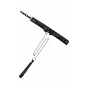 Черный кожаный ошейник-воротник с поводком - Pecado - купить с доставкой в Долгопрудном