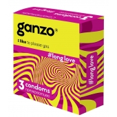 Презервативы с анестетиком для продления удовольствия Ganzo Long Love - 3 шт. - Ganzo - купить с доставкой в Долгопрудном