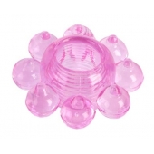 Розовое гелевое эрекционное кольцо-цветок - Toyfa Basic - в Долгопрудном купить с доставкой