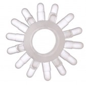 Прозрачное гелевое эрекционное кольцо с шипиками - Toyfa Basic - в Долгопрудном купить с доставкой