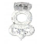 Прозрачное эрекционное кольцо с вибратором  и подхватом - Toyfa Basic - в Долгопрудном купить с доставкой