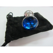 Анальное украшение BUTT PLUG  Small с синим кристаллом - 7 см. - Anal Jewelry Plug - купить с доставкой в Долгопрудном