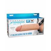 Полый страпон на ремнях 8’’ Hollow Silicone Strap-on - Pipedream - купить с доставкой в Долгопрудном