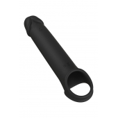 Черная насадка-удлинитель с вибрацией Vibrating Extender With Remote - Dream Toys - в Долгопрудном купить с доставкой