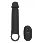 Черная насадка-удлинитель с вибрацией Vibrating Extender With Remote - Dream Toys - в Долгопрудном купить с доставкой