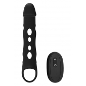 Черная насадка-удлинитель Vibrating Extender With Remote с вибрацией - Dream Toys - в Долгопрудном купить с доставкой
