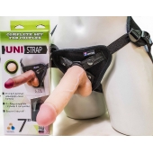 Страпон-унисекс с двумя насадками UNI strap 7  Harness - 19 и 16 см. - LOVETOY (А-Полимер) - купить с доставкой в Долгопрудном