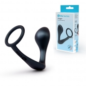 Черное эрекционное кольцо со стимулятором простаты Ringer Cock Ring   Plug - b-Vibe - в Долгопрудном купить с доставкой