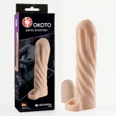 Телесная насадка-удлинитель Okoto со спиралевидным рельефом - 16 см. - Sitabella - в Долгопрудном купить с доставкой