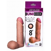 Фаллическая насадка для страпона UNICOCK 8  - 20 см. - LOVETOY (А-Полимер) - купить с доставкой в Долгопрудном