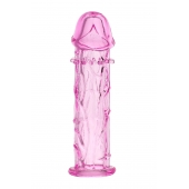 Розовая насадка фаллической формы - 12,5 см. - A-toys - в Долгопрудном купить с доставкой