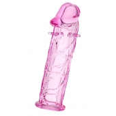 Розовая насадка фаллической формы - 12,5 см. - A-toys - в Долгопрудном купить с доставкой