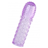Фиолетовая рельефная насадка на пенис - 13,5 см. - A-toys - в Долгопрудном купить с доставкой