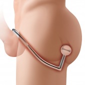 Кольцо на пенис с анальным стимулятором Stainless Steel Anal Hook   Cock Ring - BlueLine - в Долгопрудном купить с доставкой