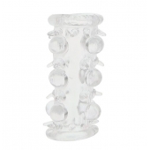 Прозрачная насадка на пенис с шипами и бугорками JELLY JOY LUST CLUSTER CLEAR - Dream Toys - в Долгопрудном купить с доставкой