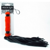 Нежная плеть с красным мехом BDSM Light - 43 см. - БДСМ Арсенал - купить с доставкой в Долгопрудном