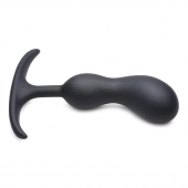 Черный массажер простаты с утяжелителями Premium Silicone Weighted Prostate Plug Medium - 16,3 см. - XR Brands - в Долгопрудном купить с доставкой