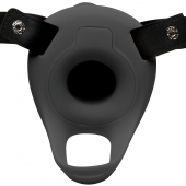 Черный полый страпон с вибрацией 2’’ Erection 28X Smooth Vibrating Silicone Penis Sheath - XR Brands - купить с доставкой в Долгопрудном