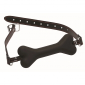 Черный кляп в форме косточки Hound Adjustable Dog Bone Gag - XR Brands - купить с доставкой в Долгопрудном