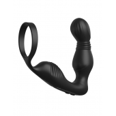 Черный вибростимулятор простаты с эрекционным кольцом Ass-Gasm Pro P-Spot Milker - Pipedream - в Долгопрудном купить с доставкой