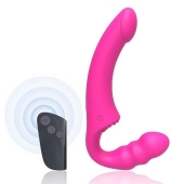 Розовый безремневой страпон Straples Strap-On Dildo - Erokay - купить с доставкой в Долгопрудном