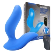 Синий вибромассажер простаты 3,5’’ Remote Control Curve P-spot Massager - 12 см. - Erokay - в Долгопрудном купить с доставкой
