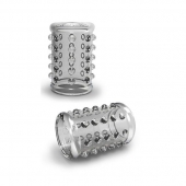 Прозрачная насадка на пенис с шишечками STAY HARD COCK SLEEVE 02 CLEAR - Blush Novelties - в Долгопрудном купить с доставкой