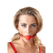 Силиконовый кляп-шар на чёрных ремешках Red Gag silicone - Orion - купить с доставкой в Долгопрудном