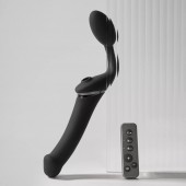 Черный безремневой вибрострапон Strap-On-Me Multi Orgasm Size XL - Strap-on-me - купить с доставкой в Долгопрудном