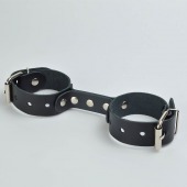 Черные кожаные наручники-фиксатор - Sitabella - купить с доставкой в Долгопрудном