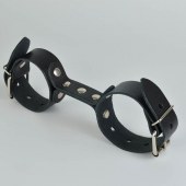 Черные кожаные наручники-фиксатор - Sitabella - купить с доставкой в Долгопрудном
