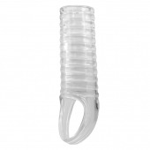 Прозрачная насадка на пенис с ребрышками и подхватом мошонки - Baile - в Долгопрудном купить с доставкой