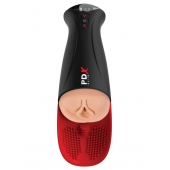 Телесный мастурбатор-вагина в черной колбе с вибрацией Fuck-O-Matic Pro XL - Pipedream - в Долгопрудном купить с доставкой