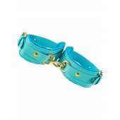 Голубые двуслойные кожаные оковы - Pecado - купить с доставкой в Долгопрудном