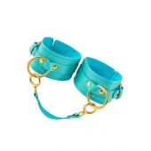 Голубые однослойные кожаные оковы - Pecado - купить с доставкой в Долгопрудном