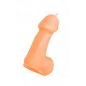 Оранжевая свеча в форме пениса - 47 гр. - Pecado - купить с доставкой в Долгопрудном