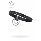 Черный чокер-ошейник с кольцом в кольце - Pecado - купить с доставкой в Долгопрудном