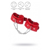 Красные кожаные наручники-браслеты со скруглёнными углами - Pecado - купить с доставкой в Долгопрудном