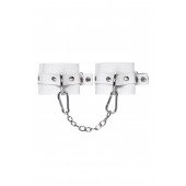 Белые мягкие кожаные наручники с люверсами - Pecado - купить с доставкой в Долгопрудном