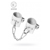 Белые мягкие кожаные наручники с люверсами - Pecado - купить с доставкой в Долгопрудном