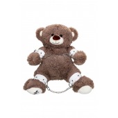 Бондажный набор: бурый мишка с белыми оковами и наручниками - Pecado - купить с доставкой в Долгопрудном