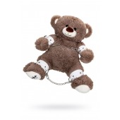 Бондажный набор: бурый мишка с белыми оковами и наручниками - Pecado - купить с доставкой в Долгопрудном