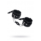 Черные двухслойные наручники с белой строчкой - Pecado - купить с доставкой в Долгопрудном