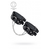 Черные кожаные оковы с двумя ремешками - Pecado - купить с доставкой в Долгопрудном