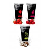 Набор из 3 съедобных лубрикантов JUJU (клубника, малина, кокос) - JuJu - купить с доставкой в Долгопрудном