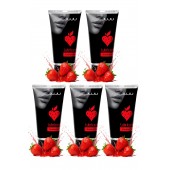 Набор из 5 съедобных лубрикантов JUJU со вкусом клубники - JuJu - купить с доставкой в Долгопрудном