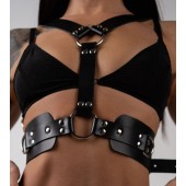 Черная кожаная двусторонняя портупея - Crazy Handmade - купить с доставкой в Долгопрудном